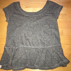 ABERCROMBIE AND FITCH peplum grey top